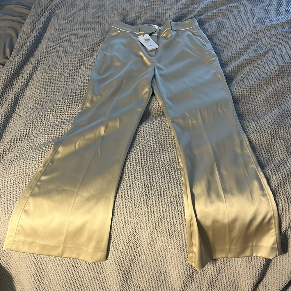 Reiss womens satin champagne pants size 8